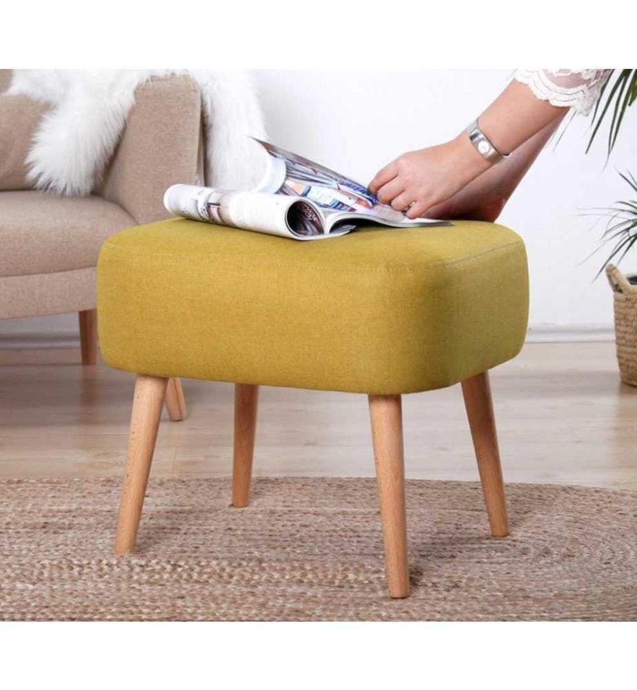 Pouf, Giallo, 50% Cotone / 50% Lino