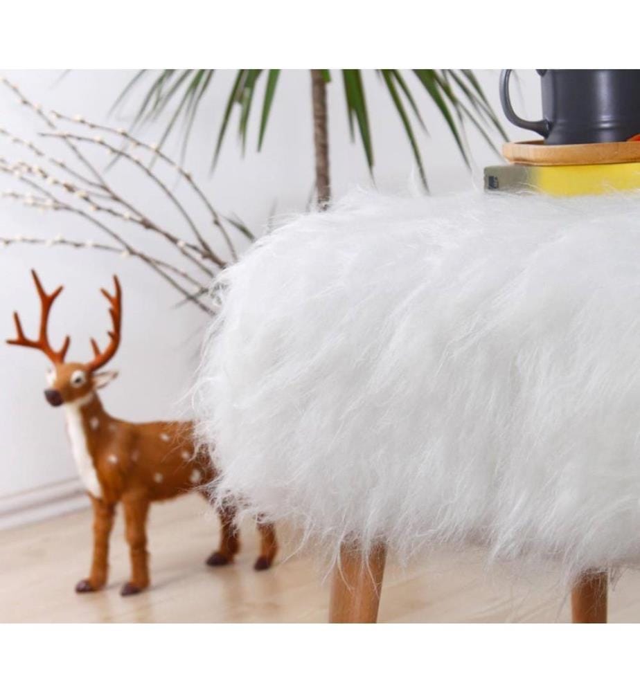 Pouf, blanc, polyester, éponge orthopédique 35 Dns