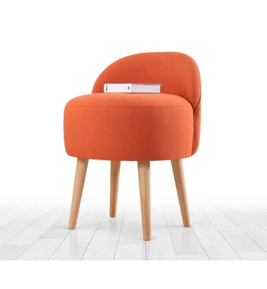 Pouf, orange, 50% coton / 50% lin, éponge orthopédique 35 Dns