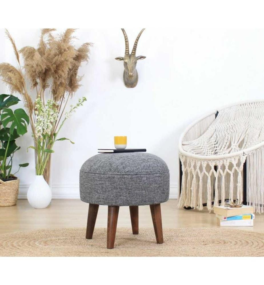 Pouf, Grigio, 50% Cotone / 50% Velluto
