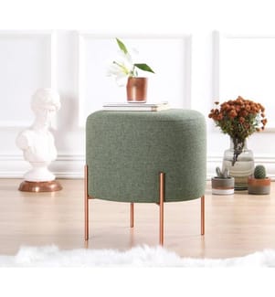 Pouf, Verde, 50% Cotone / 50% Lino