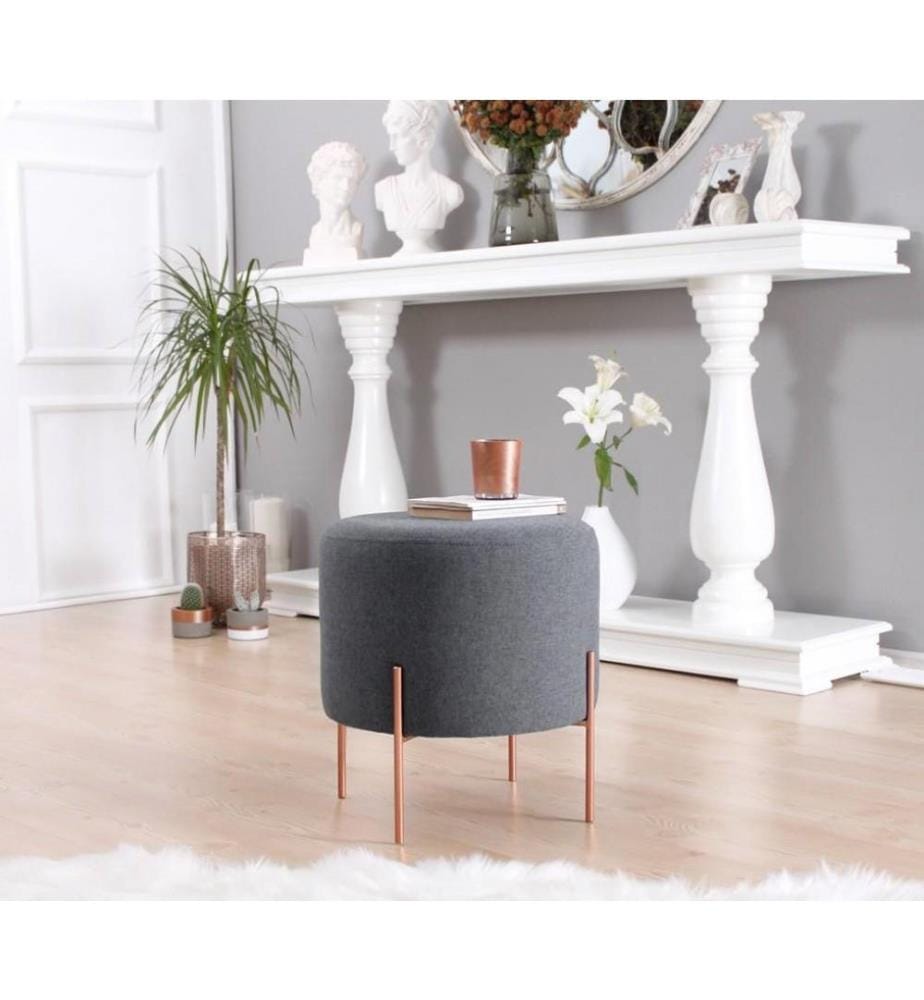 Sitzpuff, Dunkelgrau, 50 % Baumwolle / 50 % Leinen