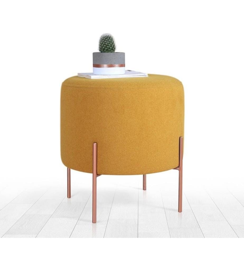 Sitzpuff, Senf, 50 % Baumwolle / 50 % Leinen