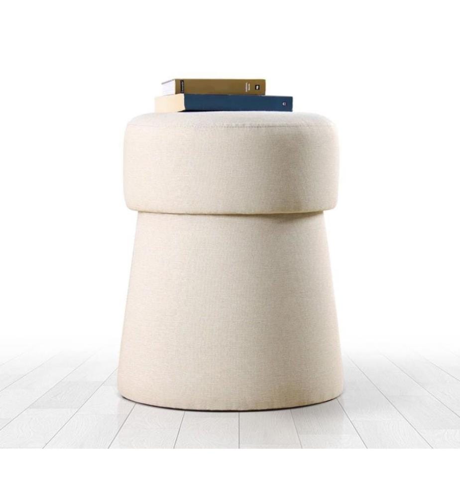 Sitzpuff, Creme, 50 % Baumwolle / 50 % Leinen