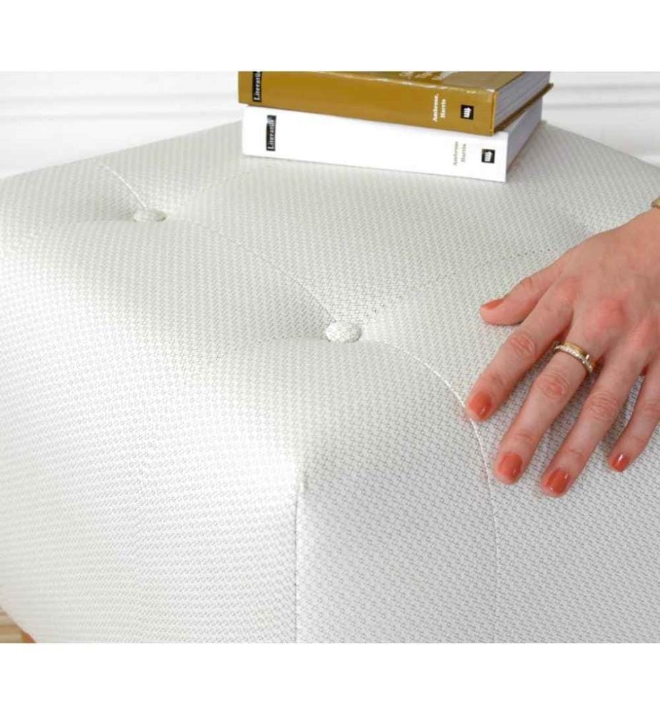 Sitzpuff, Creme, 50 % Baumwolle / 50 % Samt
