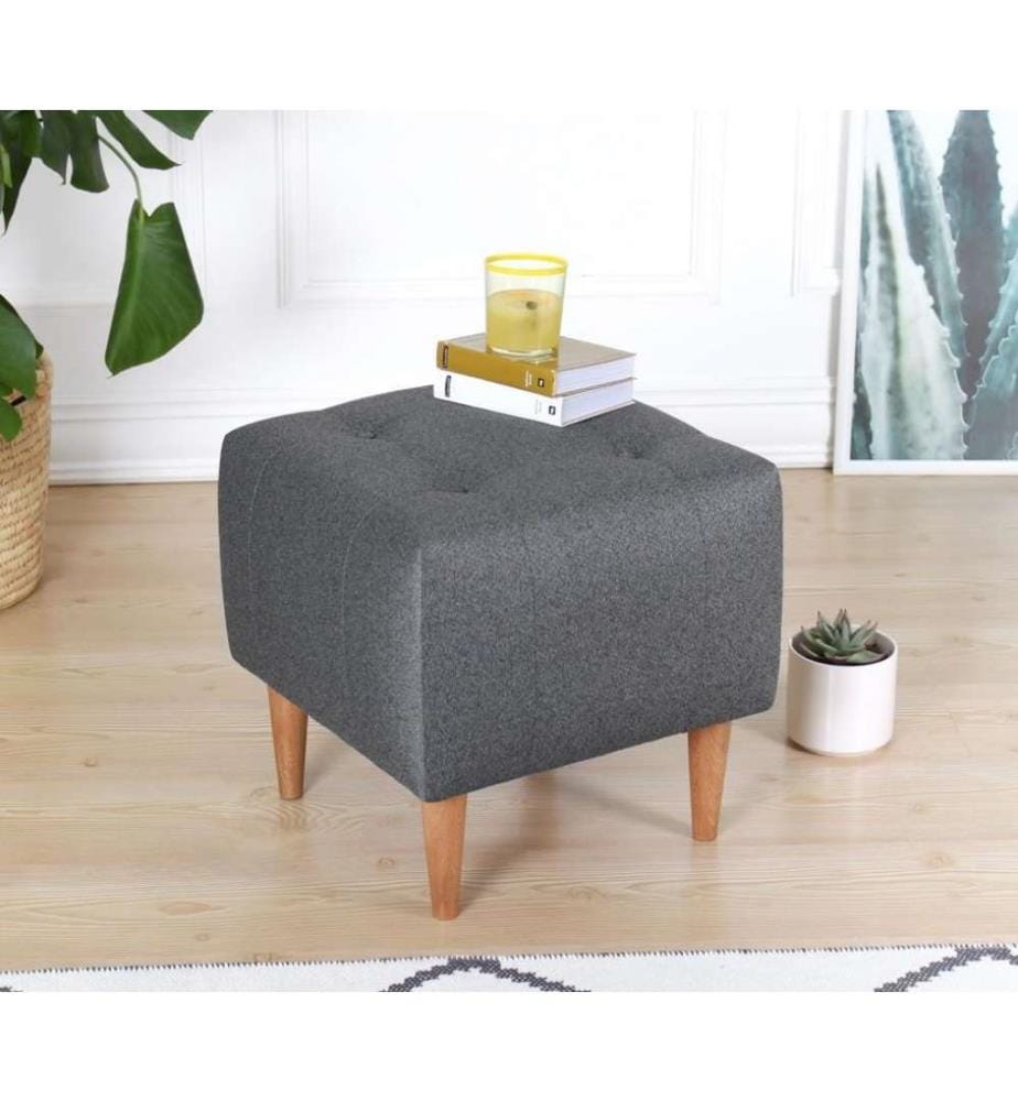 Sitzpuff, Grau, 50 % Baumwolle / 50 % Samt