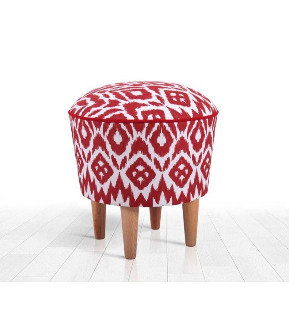 Pouf, Rot, Weiss, Mikrofaser