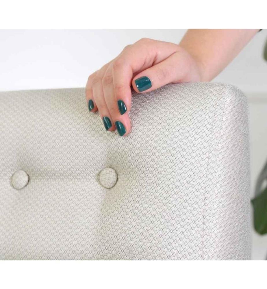 Pouf, Crema, Cotone, Gambe in Legno