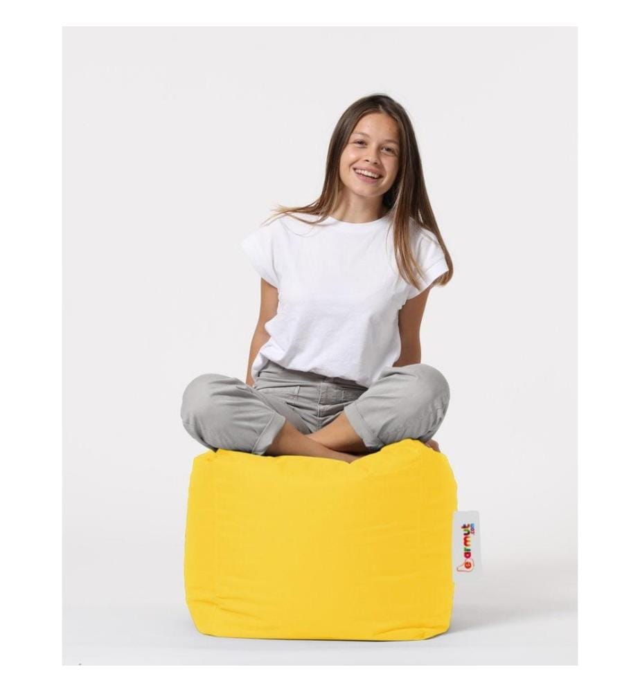 Gartenhocker, gelb, aus recyceltem Styropor hoher Dichte, Polyestergewebe