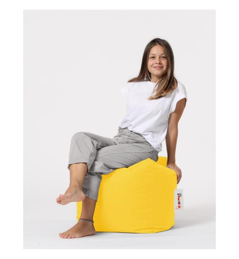 Gartenhocker, gelb, aus recyceltem Styropor hoher Dichte, Polyestergewebe