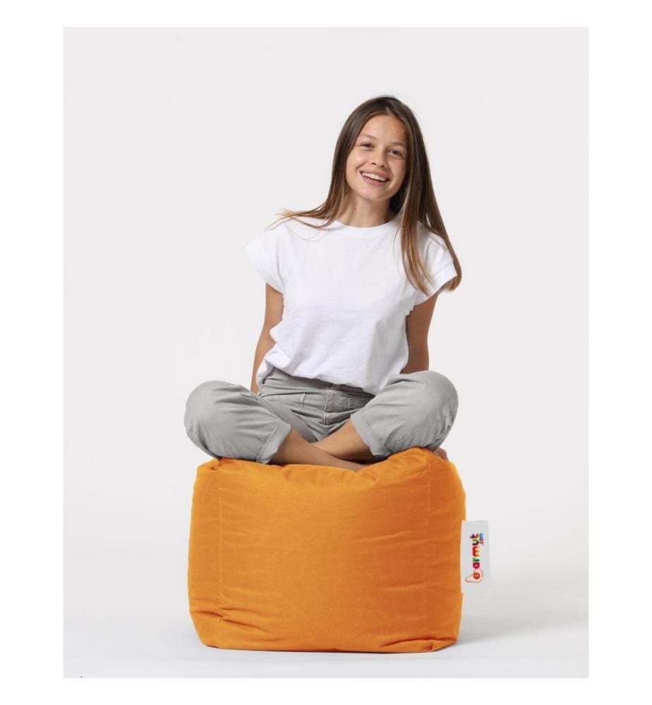 Gartenhocker, orange, aus recyceltem Styropor hoher Dichte, Polyestergewebe