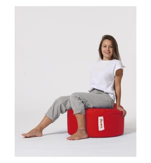 Gartenhocker, rot, aus recyceltem Styropor hoher Dichte, Polyestergewebe