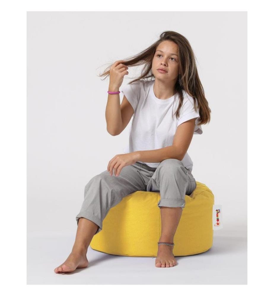 Garden Pouffe, Yellow, High Density Recycled Styrofoam, Polyester Fabric