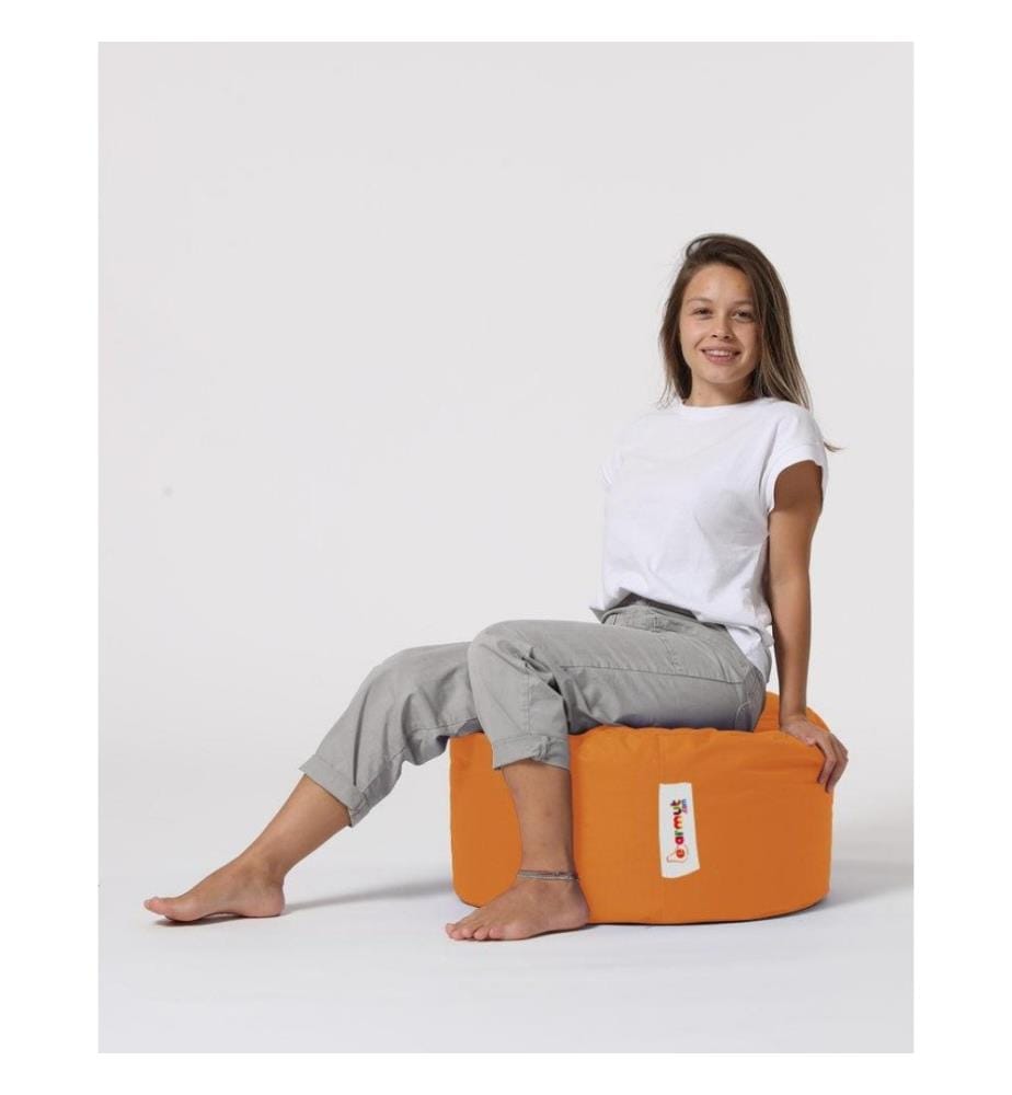 Gartenhocker, orange, aus recyceltem Styropor hoher Dichte, Polyestergewebe