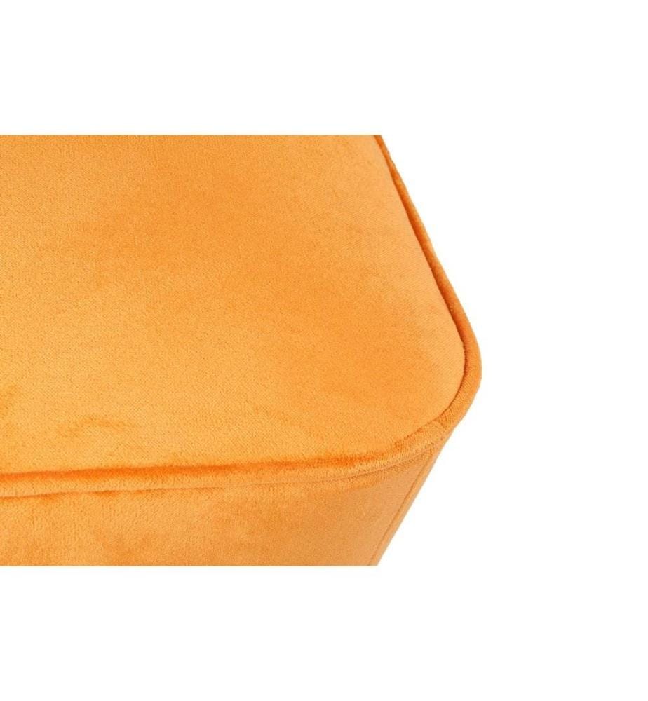 Pouffe, Orange, Solid Wood Frame, Polyester Fabric