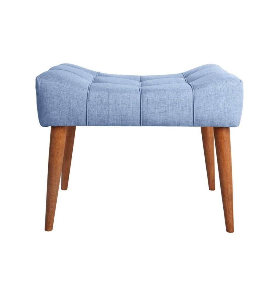 Pouffe, Indigo Blue, Solid Wood Frame, Polyester Fabric