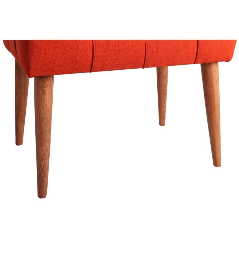 Pouf, rosso piastrella, struttura in legno massello, tessuto in poliestere