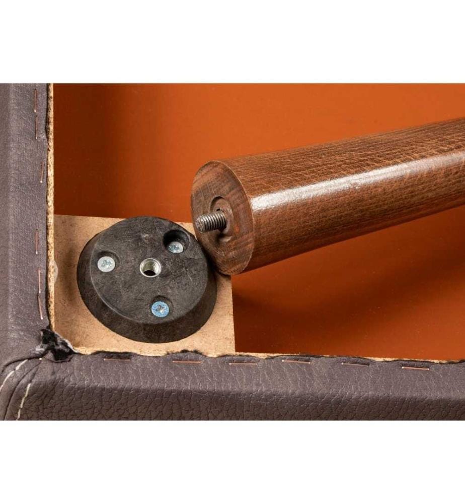 Pouf, senape, struttura in legno di faggio, tessuto in similpelle