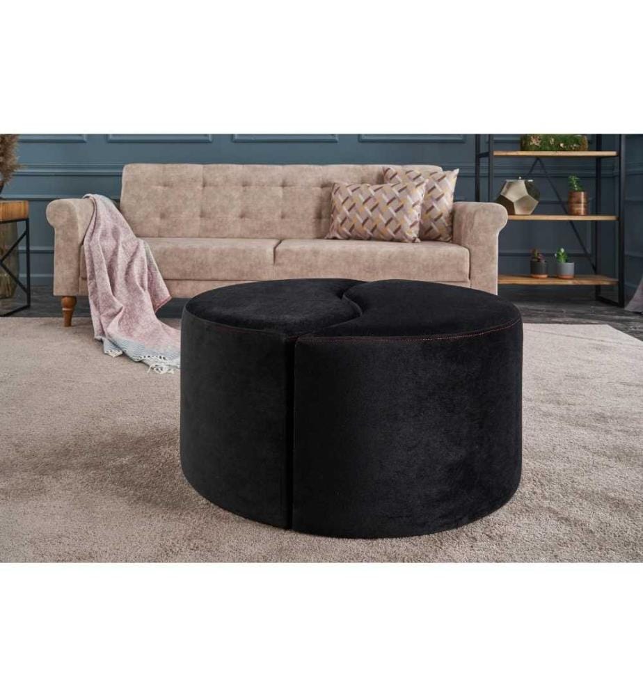Pouf, antracite, rosa, poliestere e velluto, corpo in legno