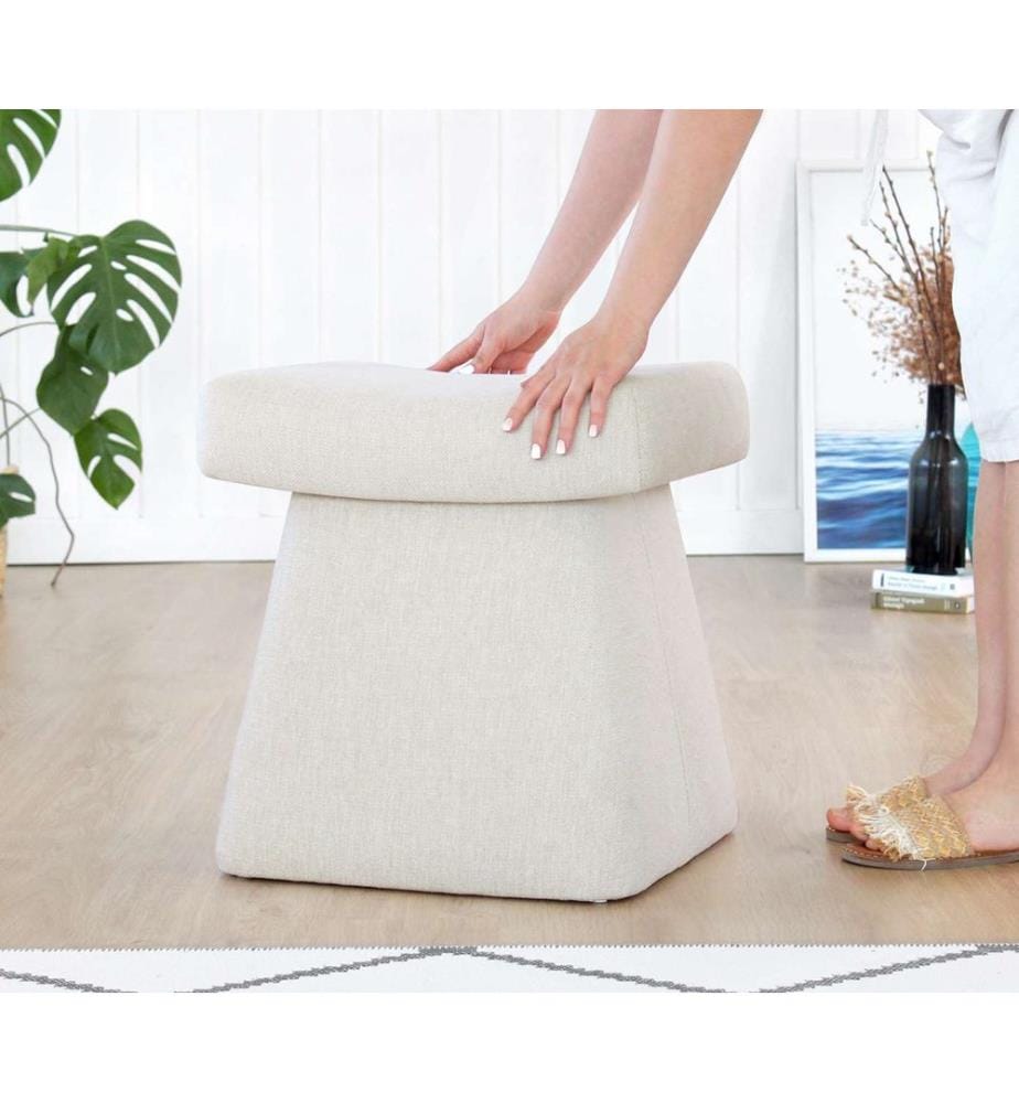 Pouf, Crema, 100% Cotone