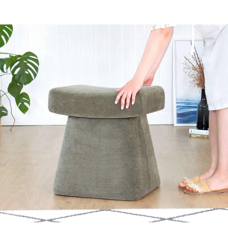 Pouf, Vert, 100% COTON