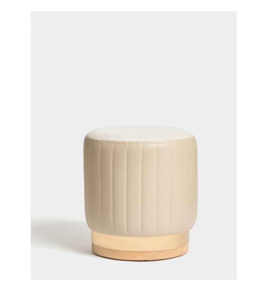 Tuffet, Beige, Frame: 100% BEECH WOOD