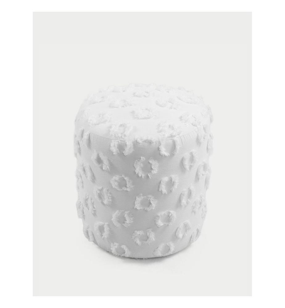 Tuffet, Blanc, Cadre : 100% BOIS DE HÊTRE