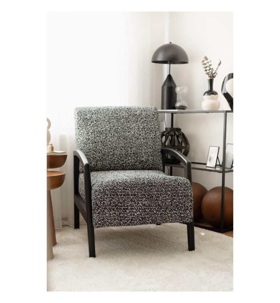Wing Chair, noir, blanc, châssis : 100% CHARME