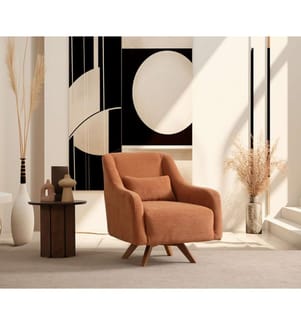 Chaise à oreilles, Orange, Châssis : Bois et aggloméré
