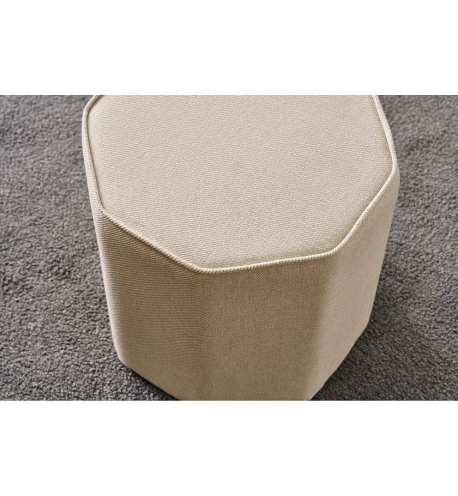 Pouf, crème, cadre : BOIS, Tissu : 50% COTON / 50% POLYESTER