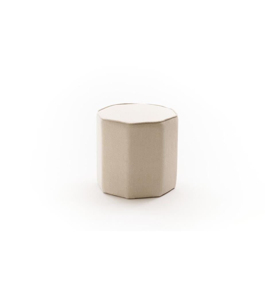 Pouf, crème, cadre : BOIS, Tissu : 50% COTON / 50% POLYESTER