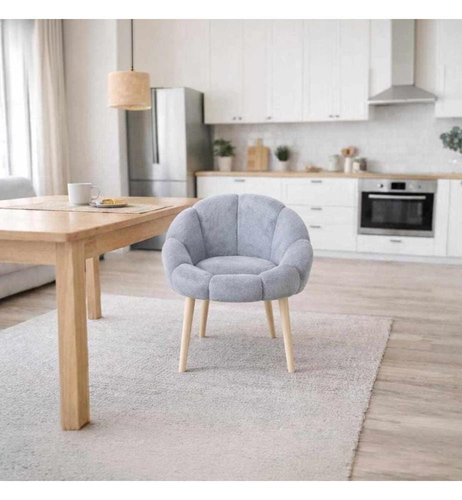 Fauteuil à oreilles, panneau de particules 100 % mélaminé, gris