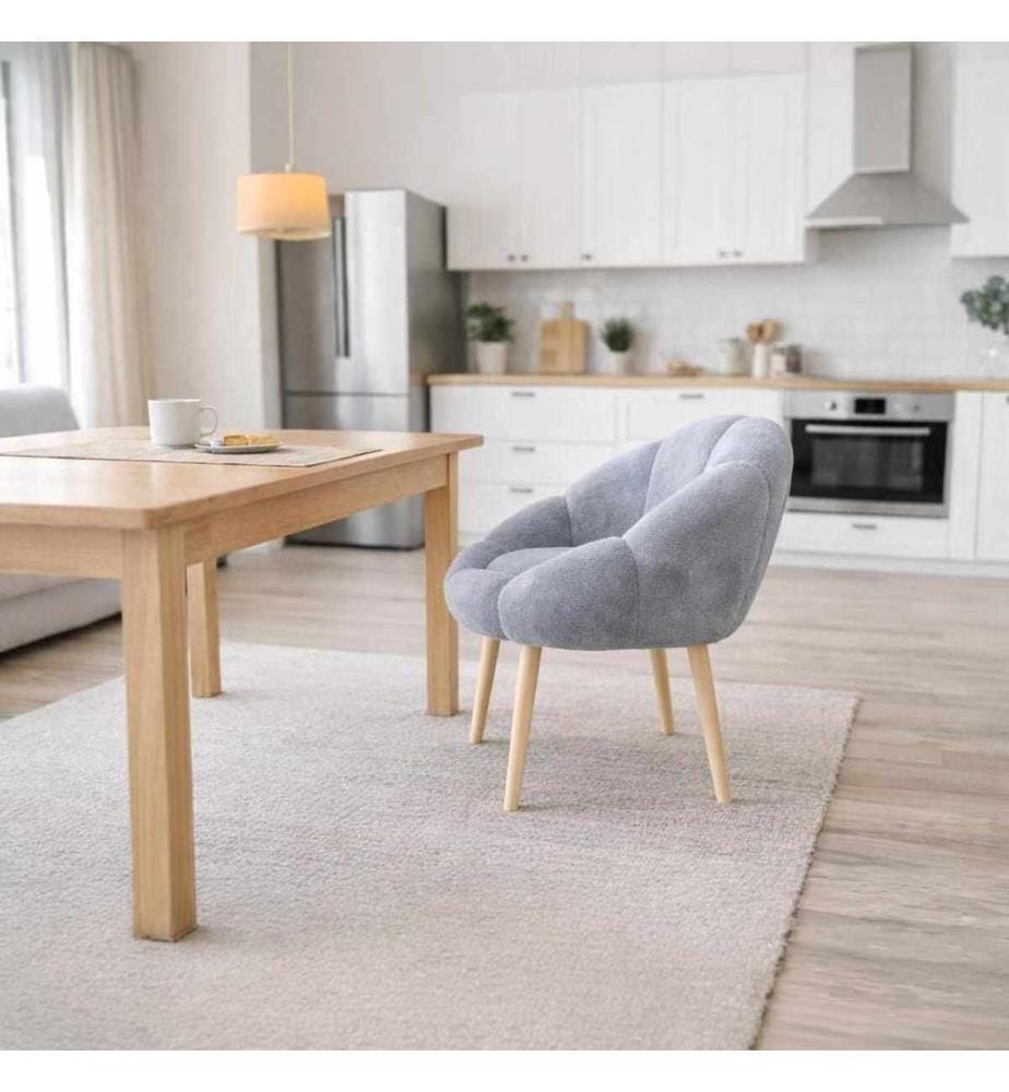Fauteuil à oreilles, panneau de particules 100 % mélaminé, gris