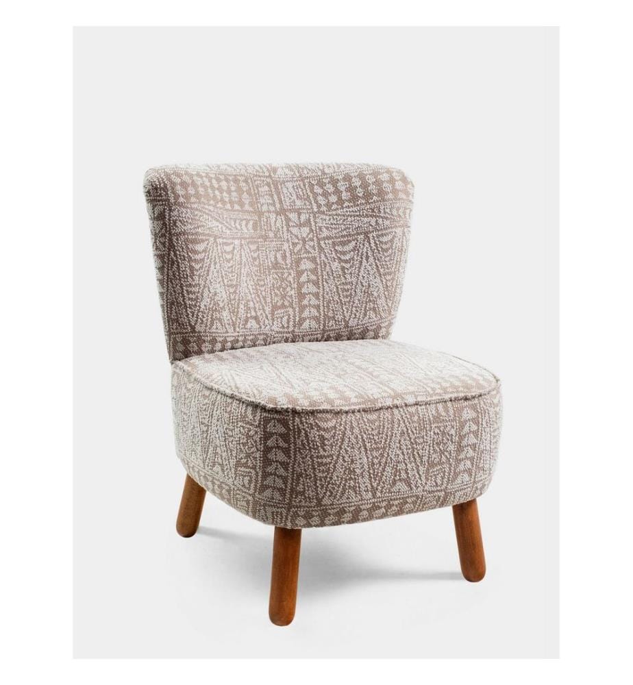 Fauteuil à oreilles, 100 % bois de hêtre, beige