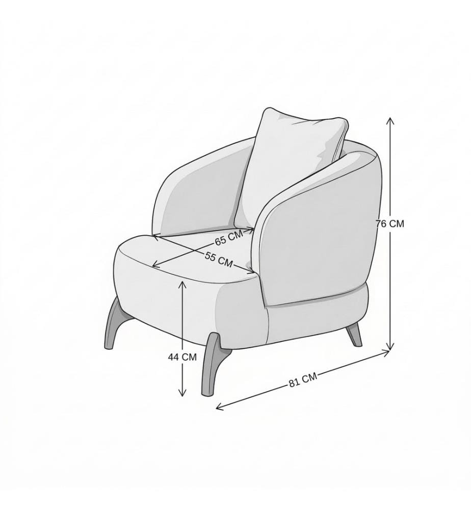 Fauteuil à oreilles, 70 % corne / 30 % aggloméré mélaminé, beige