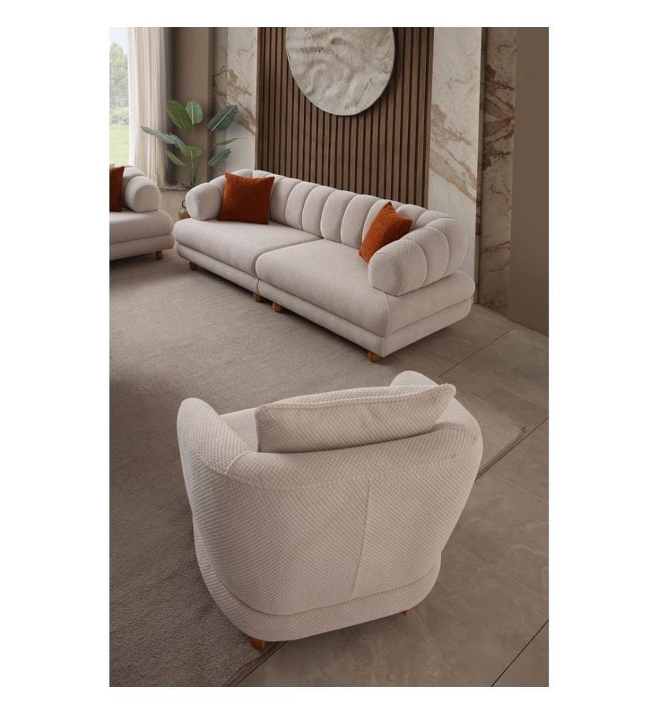 Fauteuil à oreilles, 70 % corne / 30 % aggloméré mélaminé, beige