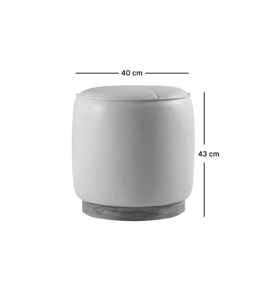 Pouf, 100 % PU-Leder, Hellbraun