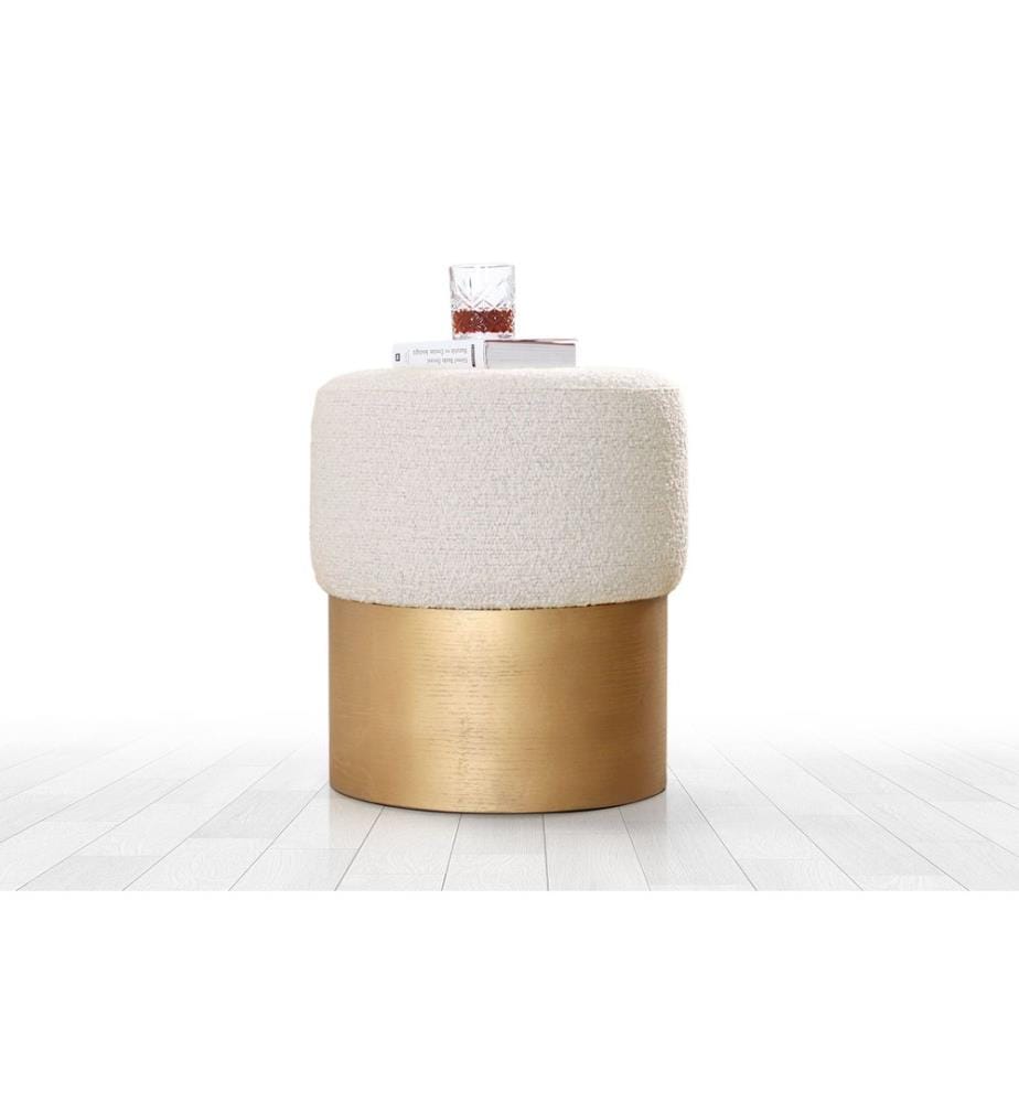 Pouf, 100 % Baumwolle, Creme