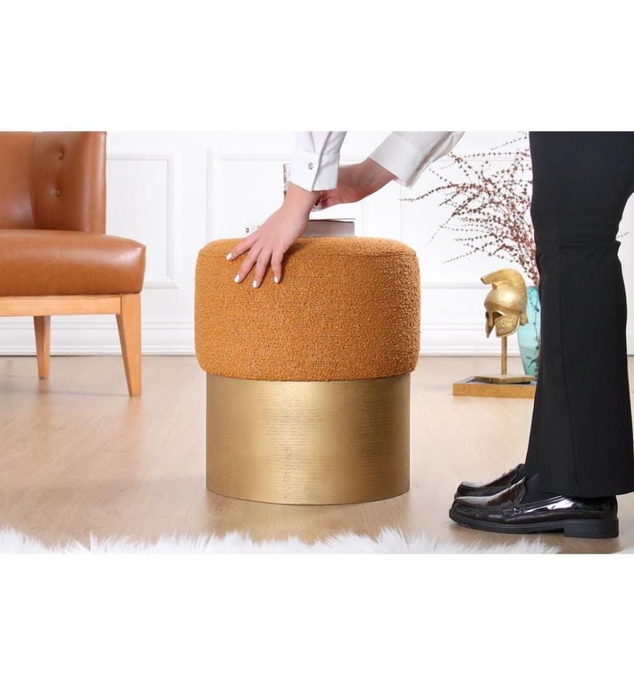 Pouf, 100 % BAUMWOLLE, Zimt