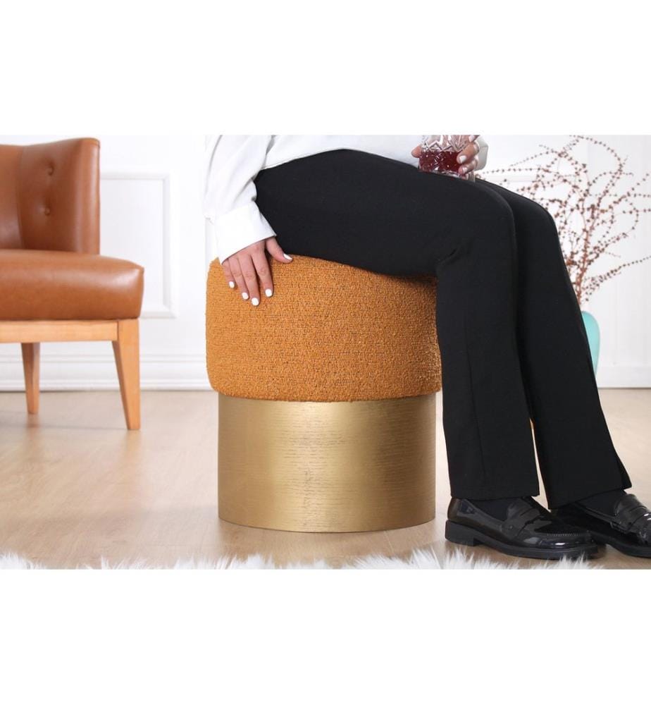 Pouf, 100 % BAUMWOLLE, Zimt
