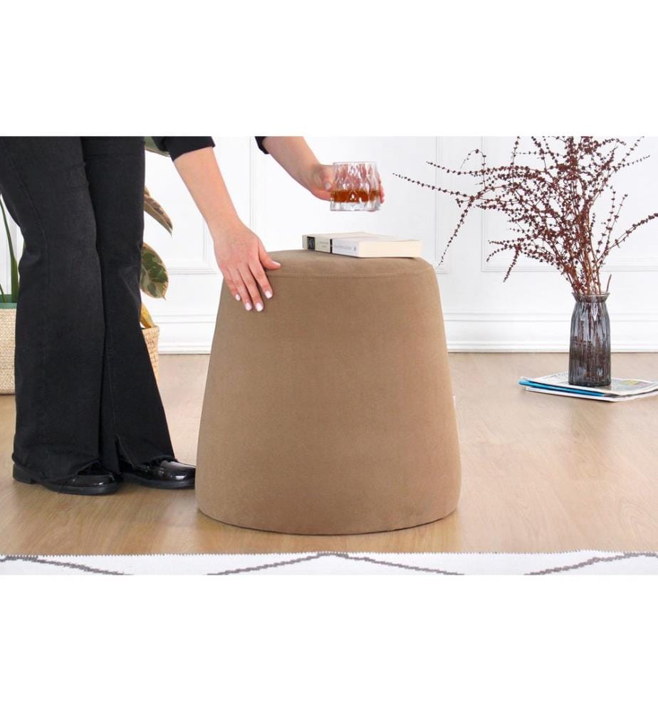Pouf, 100 % coton, marron