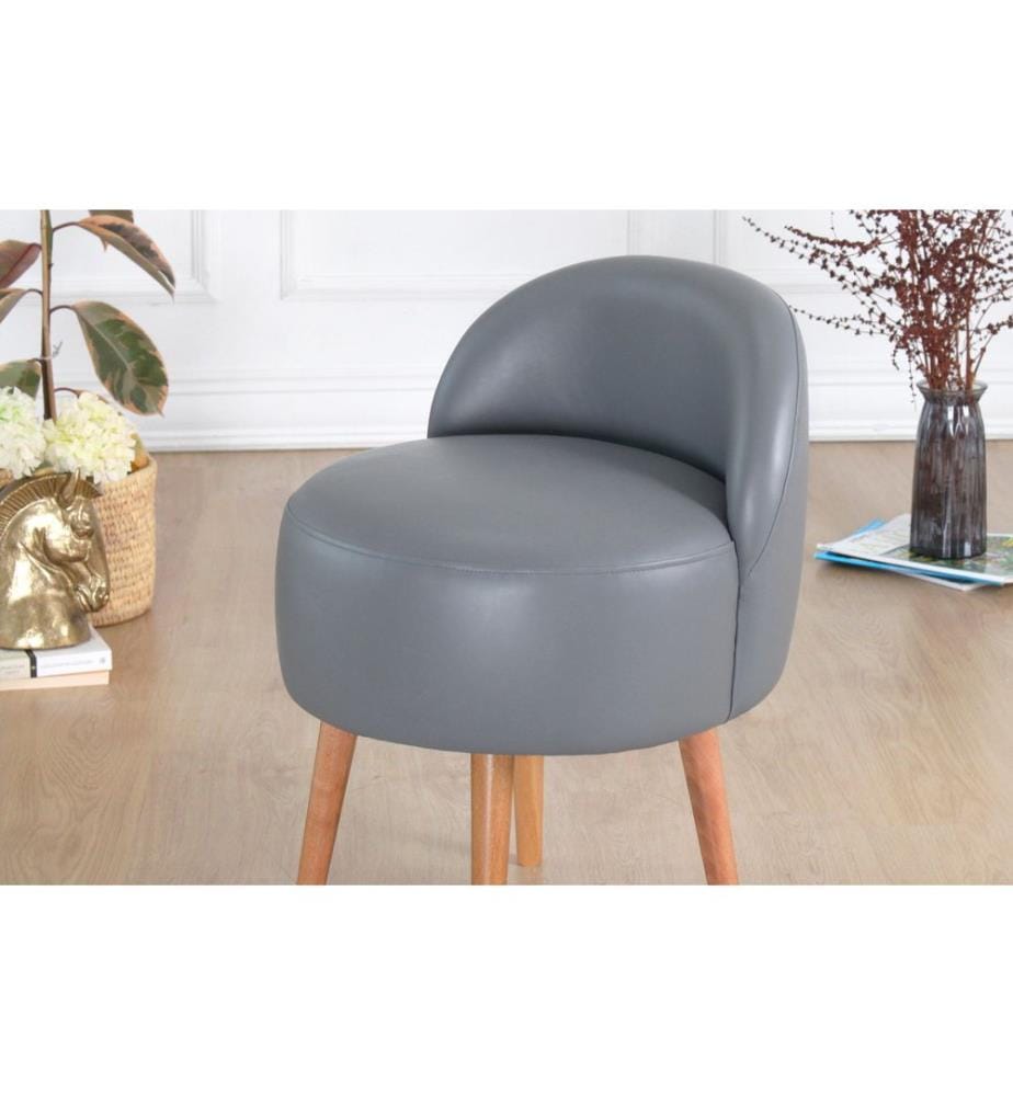 Pouf, 100 % PU-Leder, Grau