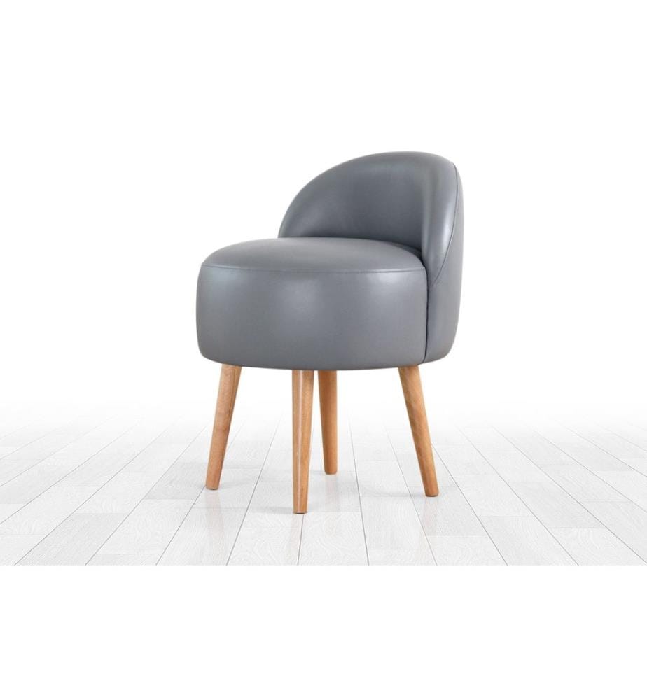 Pouf, 100 % PU-Leder, Grau