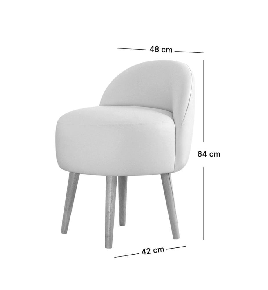 Pouf, 100 % PU-Leder, Hellbraun