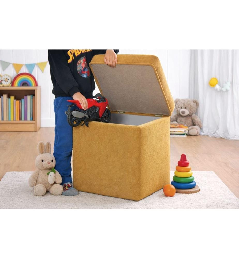 Pouf, 100 % BAUMWOLLE, Senf