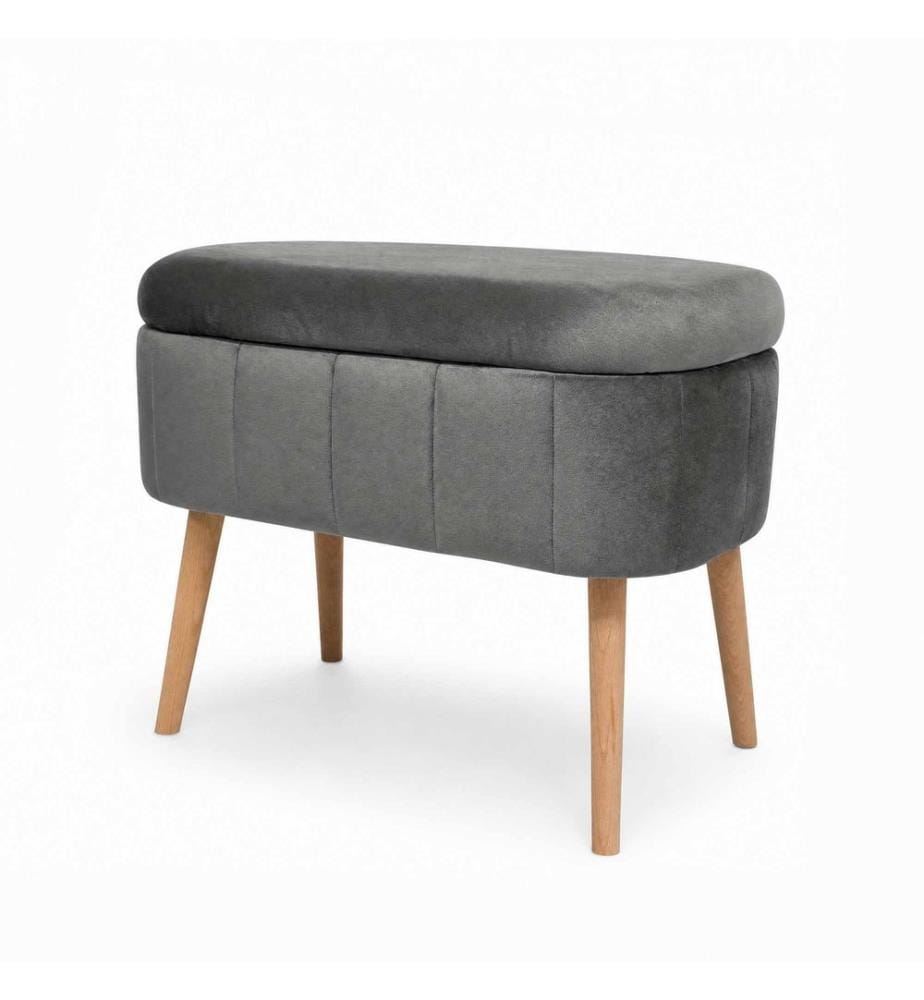 Pouf, panneau de particules 100 % mélaminé, anthracite