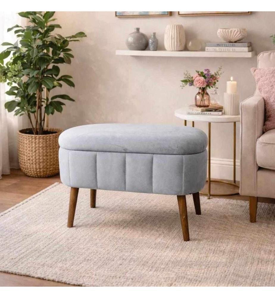 Pouf, panneau de particules 100 % mélaminé, gris