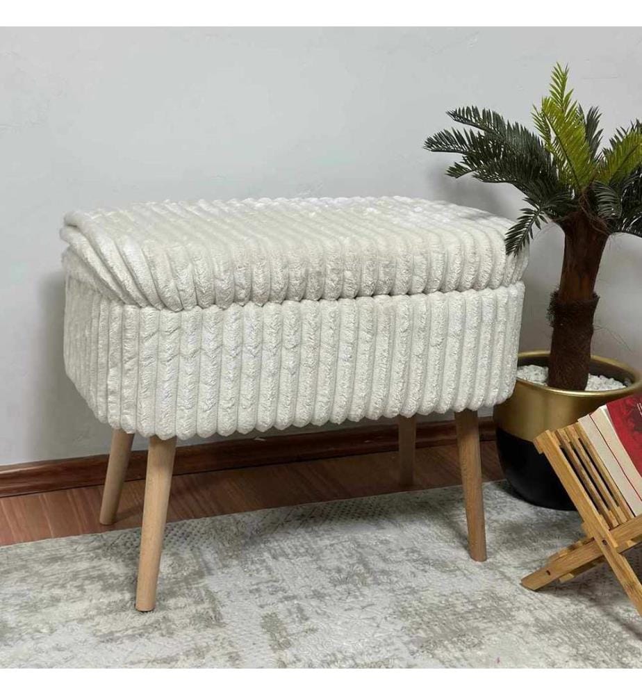 Pouf, 100 % melaminbeschichtete Spanplatte, Toskana-Creme