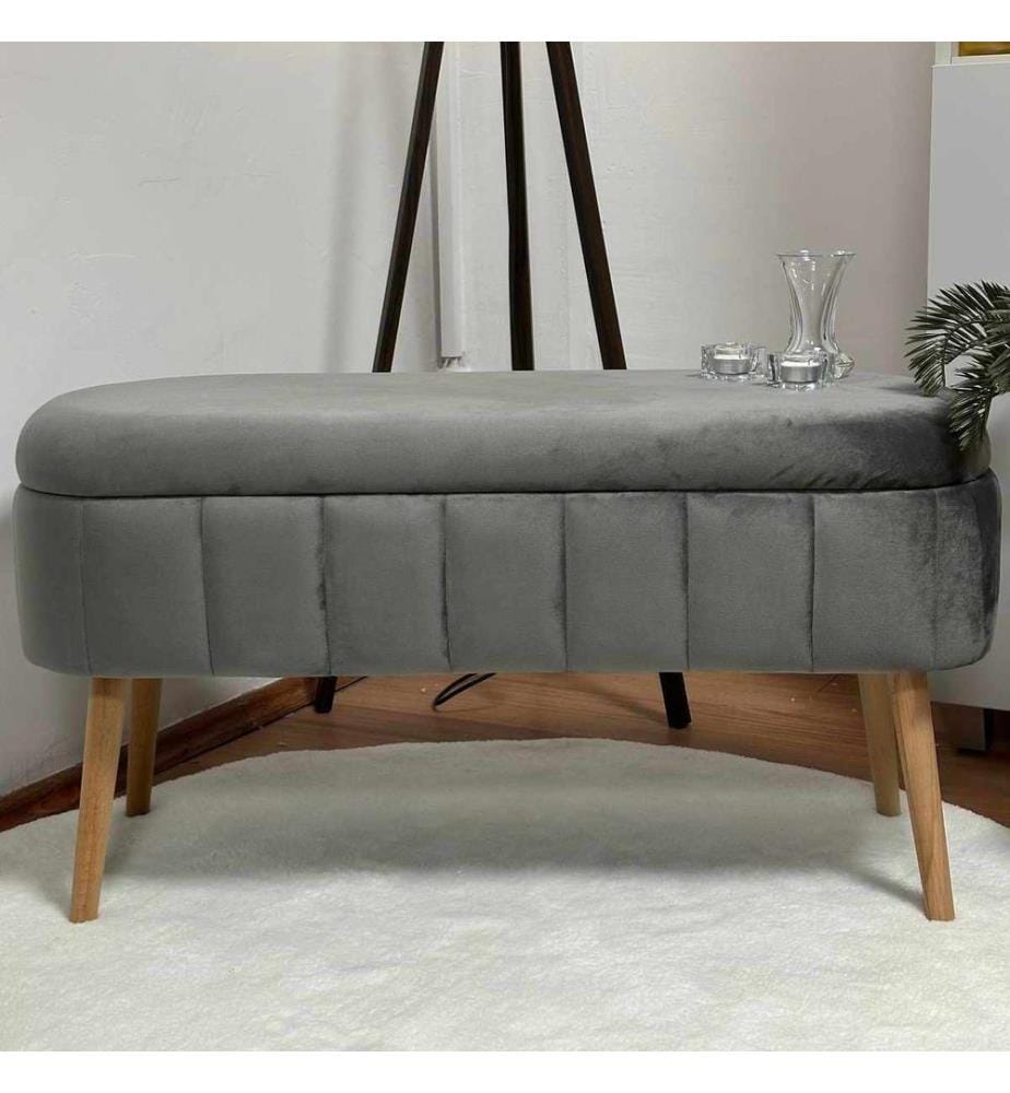 Pouf, 100 % melaminbeschichtete Spanplatte, Anthrazit