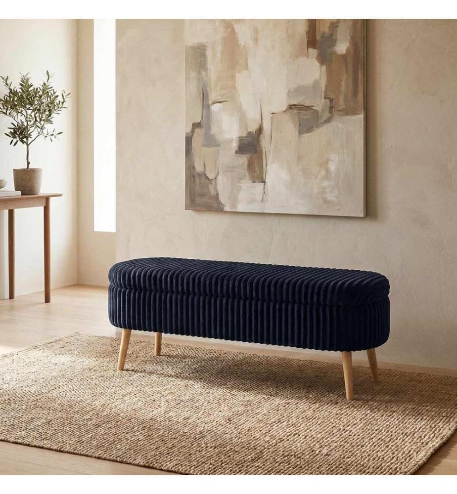 Pouf, 100 % melaminbeschichtete Spanplatte, Toskana Schwarz